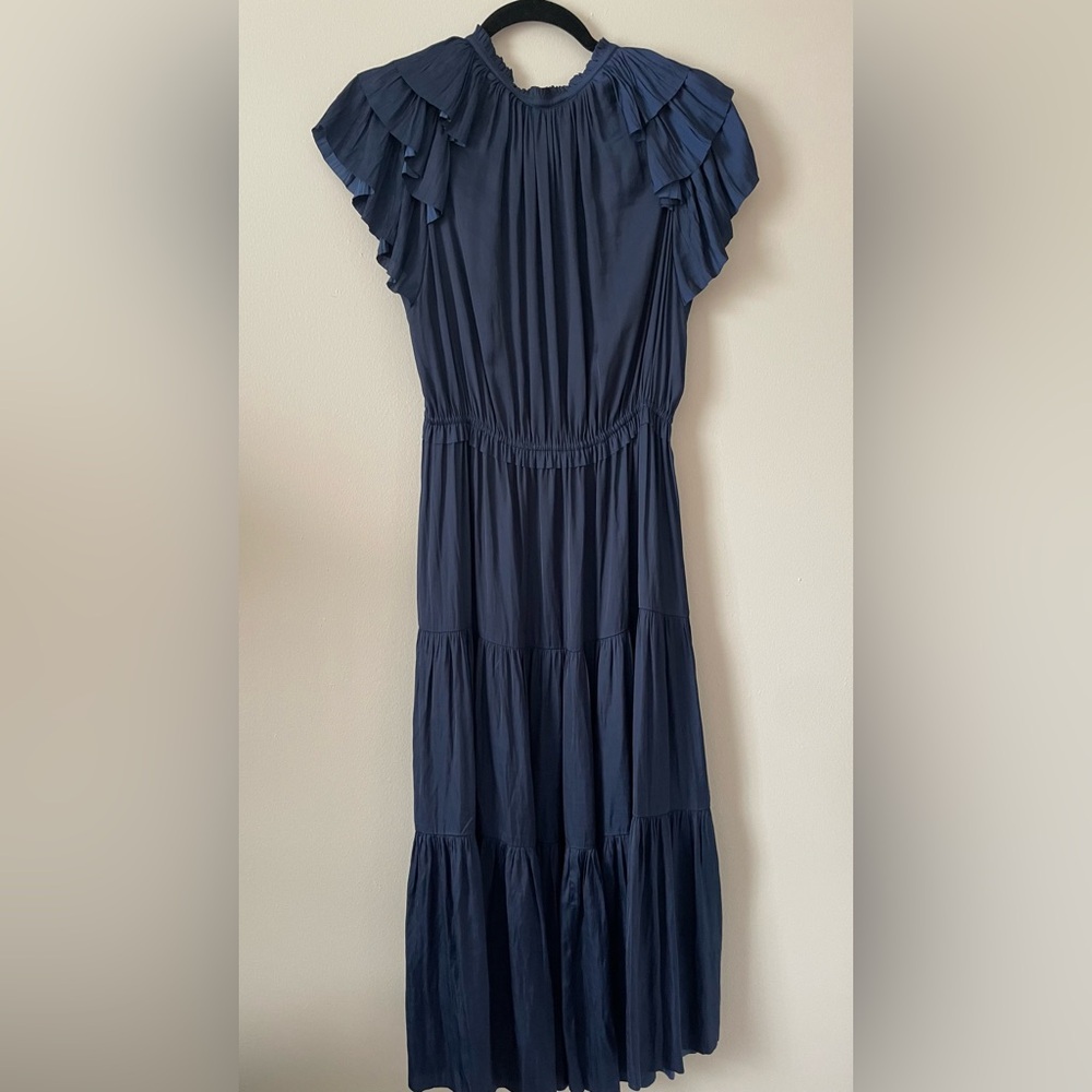 Ulla Johnson Blaire Midi Dress in Midnight Blue Size 6 - Picture 8 of 10